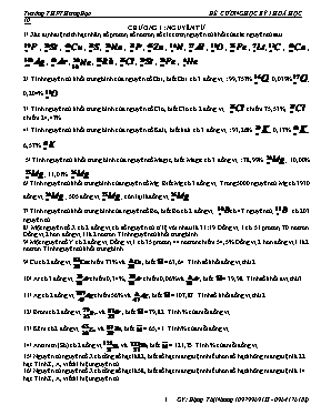 Đề cương học kỳ I Hoá học 10 - Trường THPT Hưng Đạo